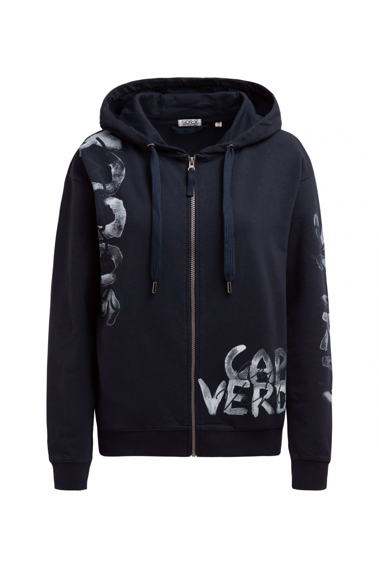 Mikina s kapucí a potiskem 