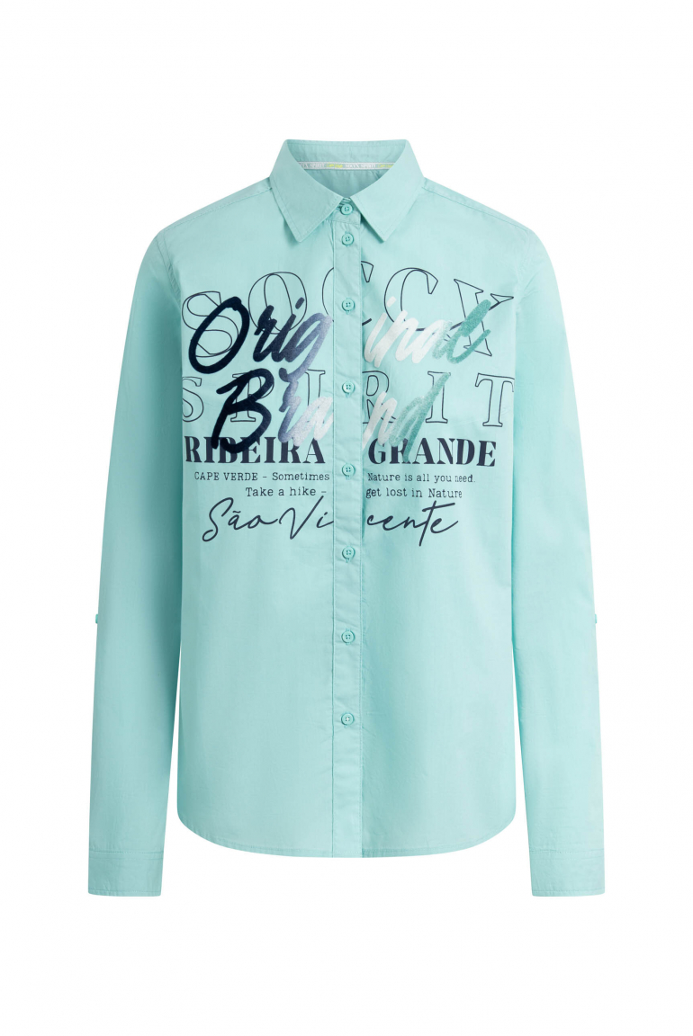 Halenka s dlouhým rukávem a semišovým potiskem 