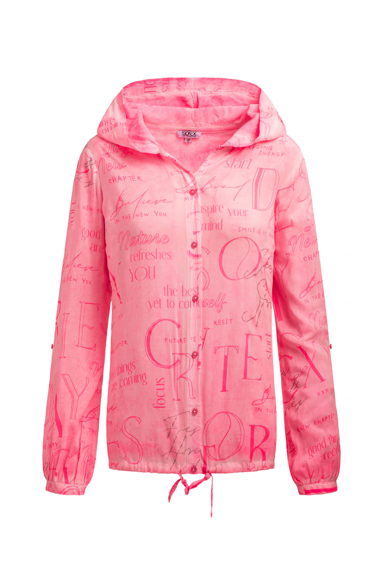 Halenka s kapucí a celoplošným potiskem 