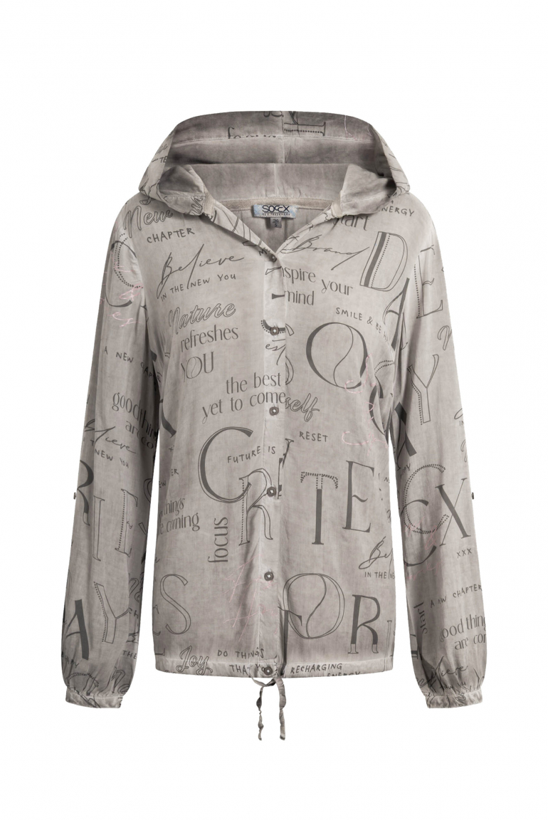 Halenka s kapucí a celoplošným potiskem 