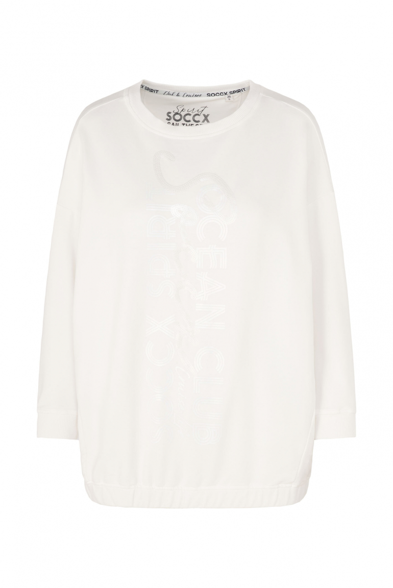 Oversized mikina s artworkem s flitry 