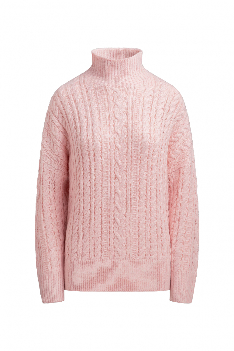 Svetr s copánkovým vzorem a stojáčkem 