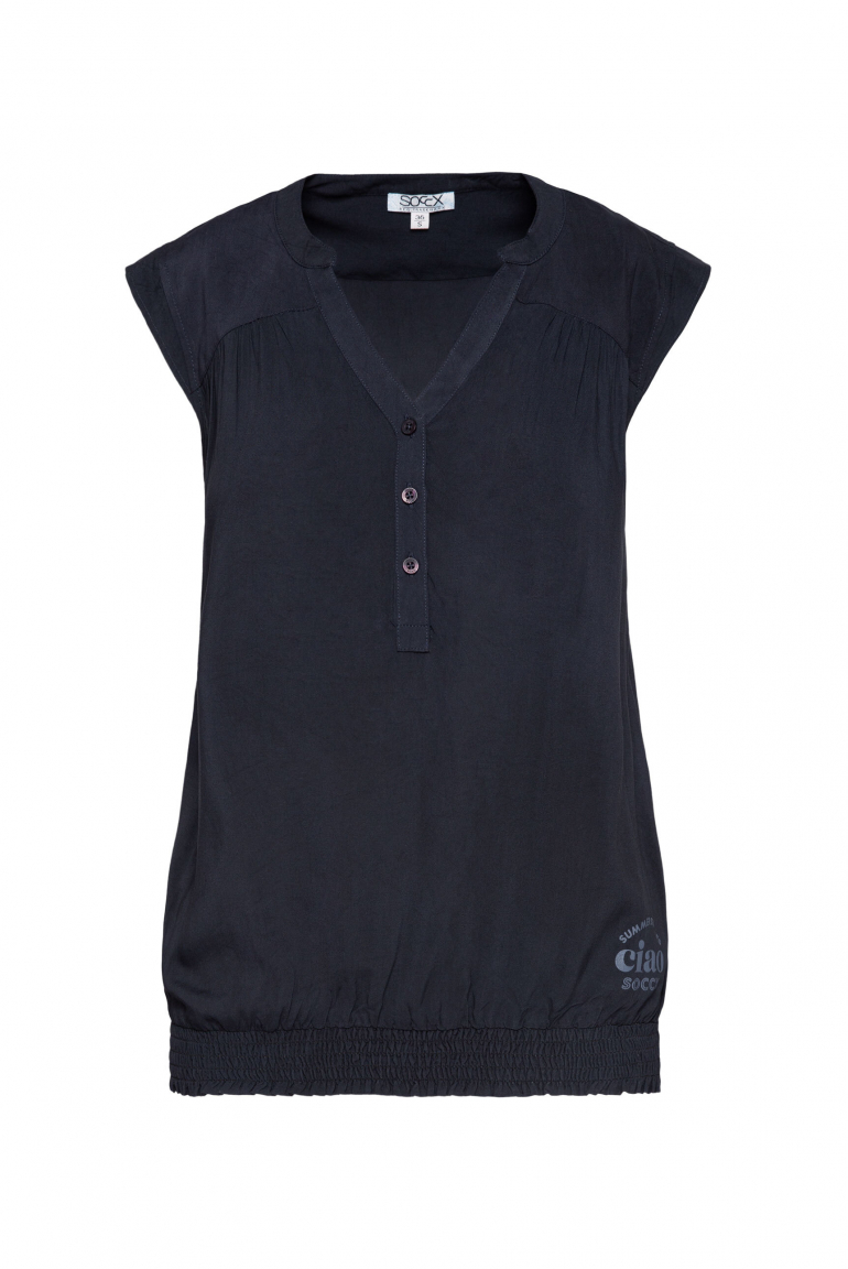 Ärmellose Bluse mit Rücken-Artwork 