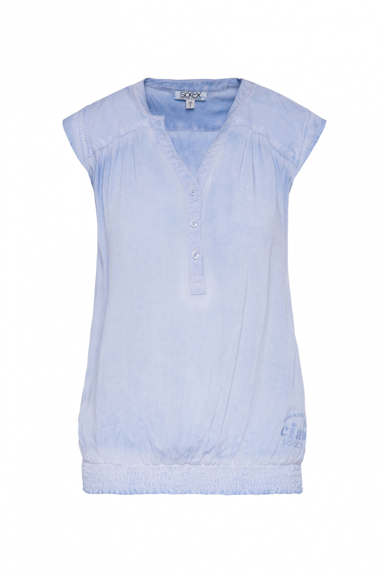 Ärmellose Bluse mit Rücken-Artwork 
