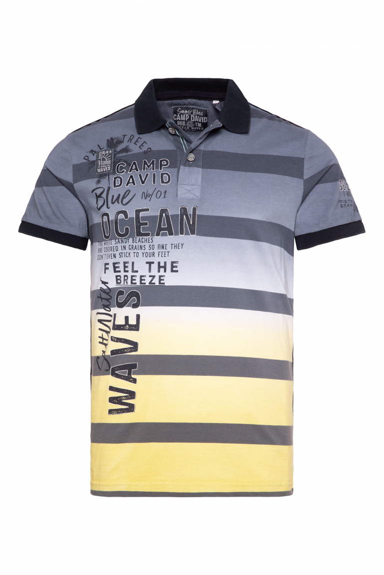 Pruhované dip dye polo tričko s artworkem loga 