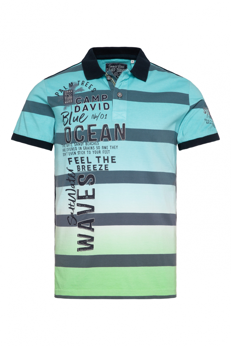 Pruhované dip dye polo tričko s artworkem loga 