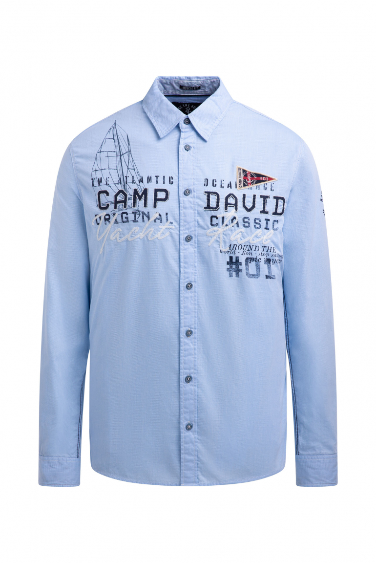 Strukturovaná košile s dlouhým rukávem a aplikacemi loga 