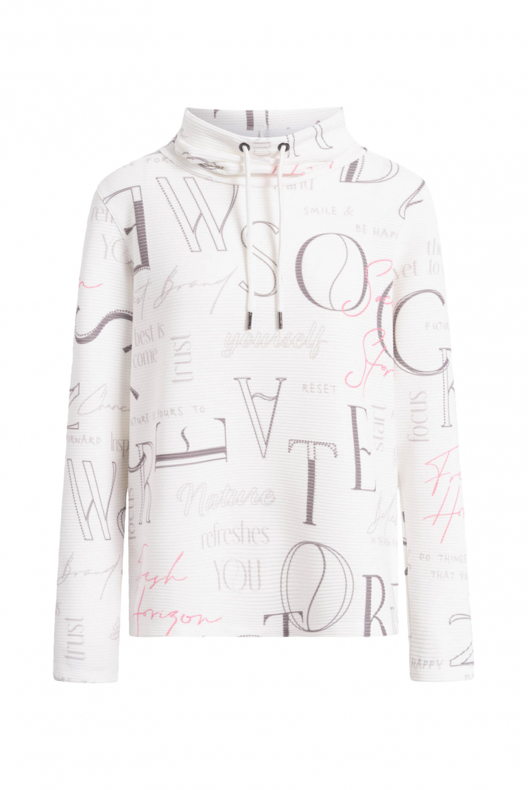 Strukturovaná mikina s vysokým límcem a artworkem 