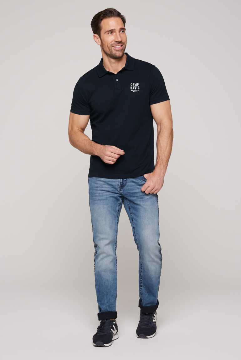 Basic polo tričko z piké s výšivkou loga