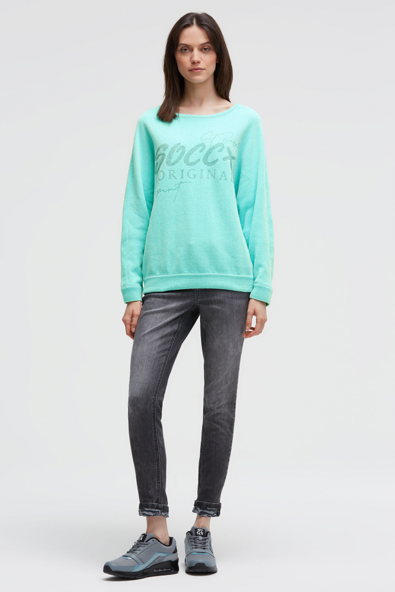 Žinylkový svetr s třpytivým potiskem