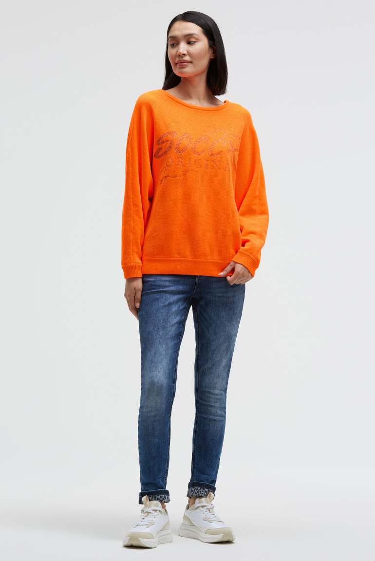 Žinylkový svetr s třpytivým potiskem