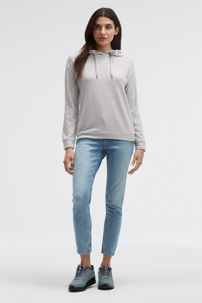 Mikina s kapucí z flaušového úpletu