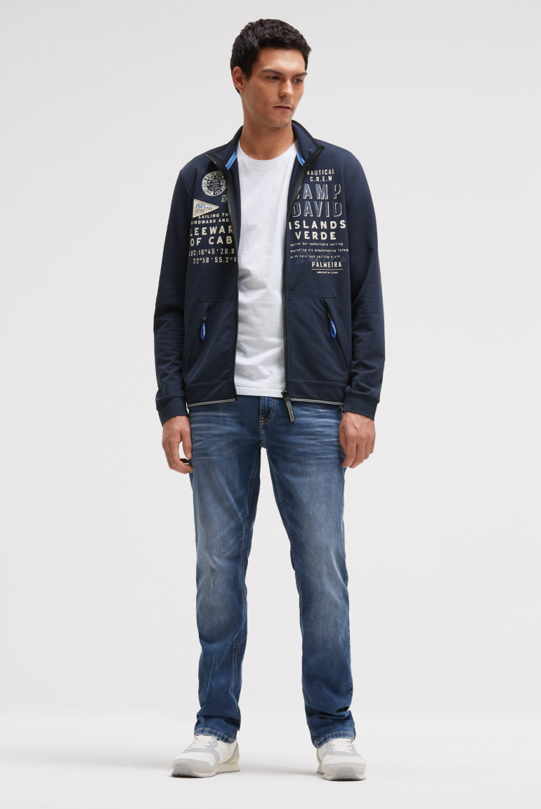 Lehká mikina na zip s potisky značky