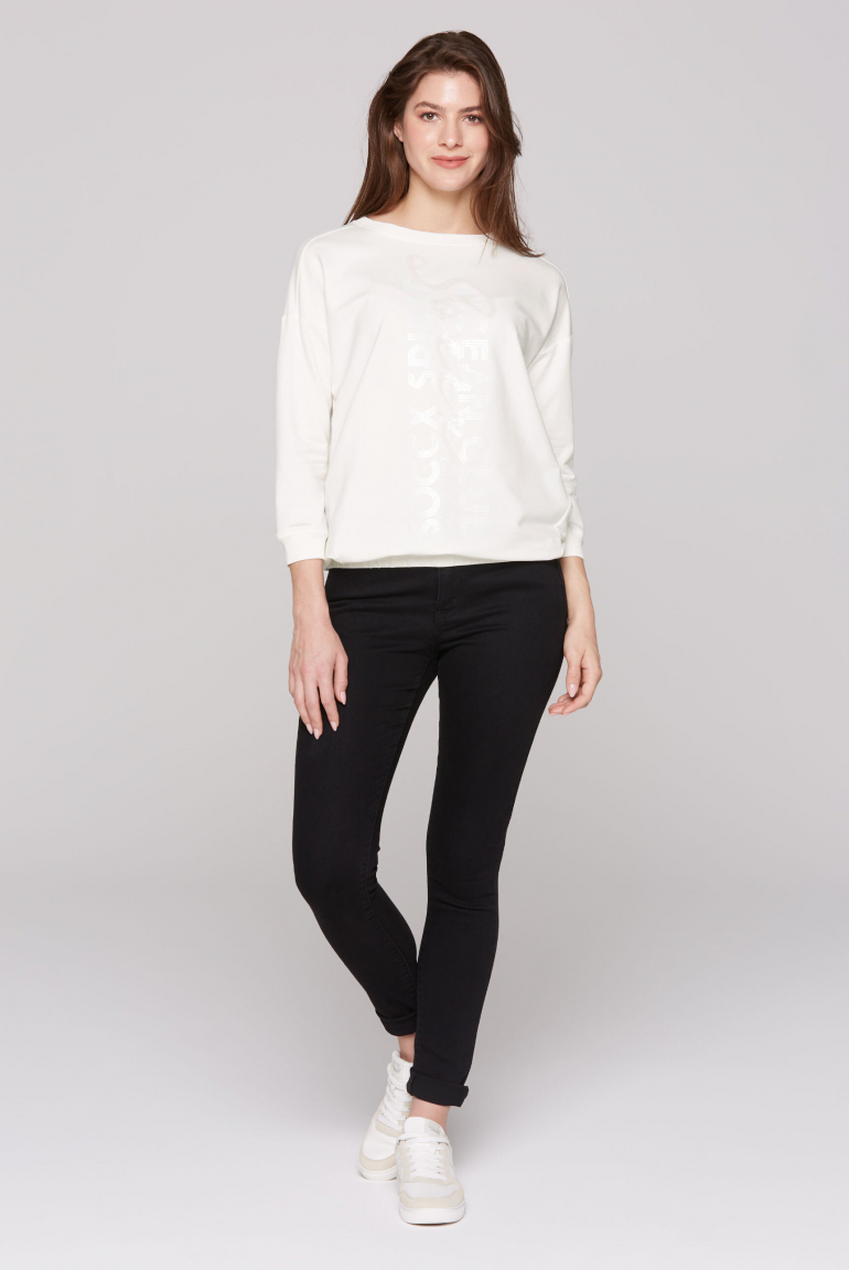 Oversized mikina s artworkem s flitry