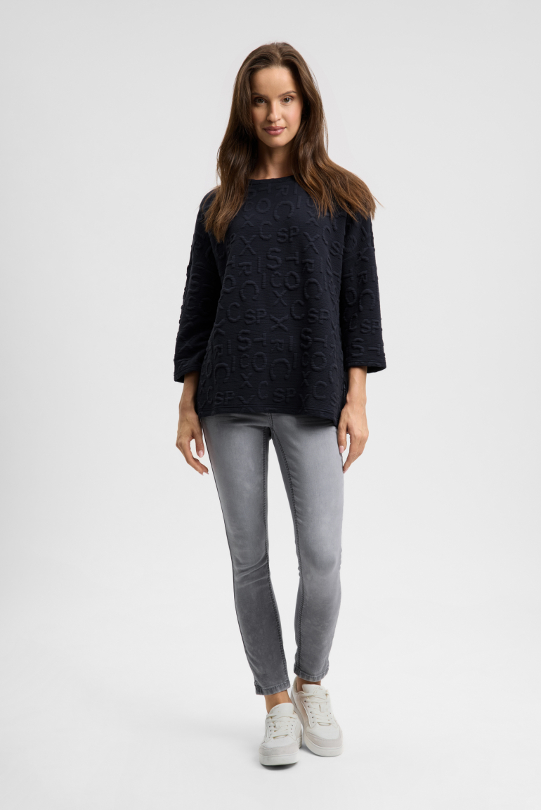 Strukturovaná mikina s intarzovaným artworkem