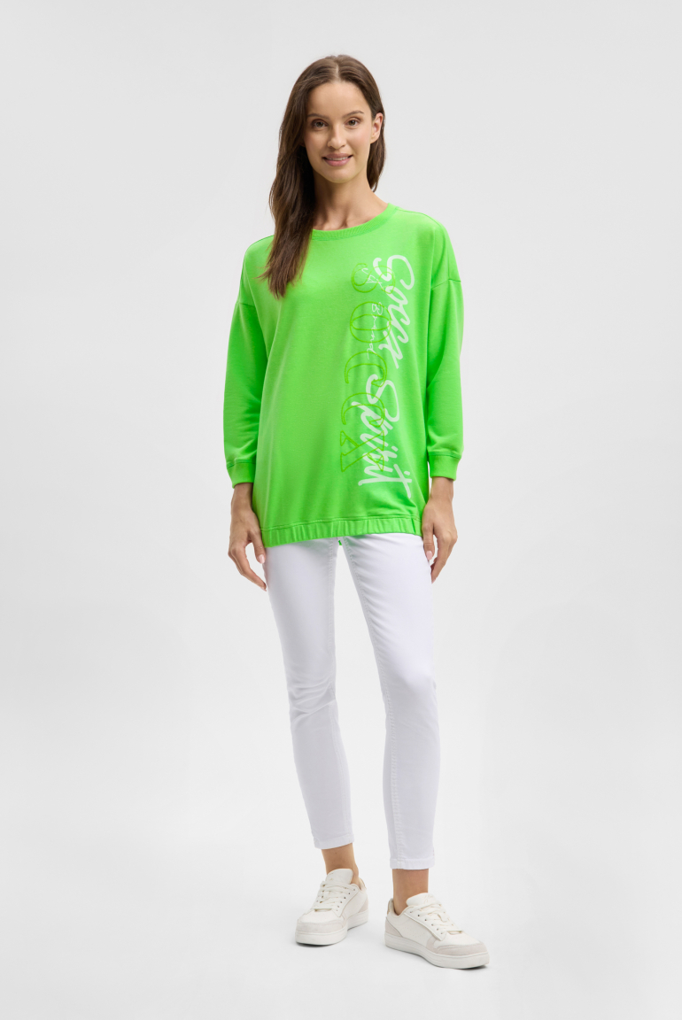 Mikina s elastickým lemem a flitrovým logem