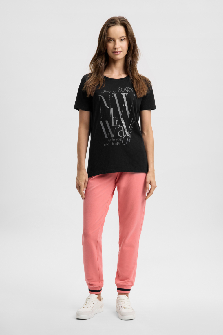 Tričko s kulatým výstřihem a artworkem