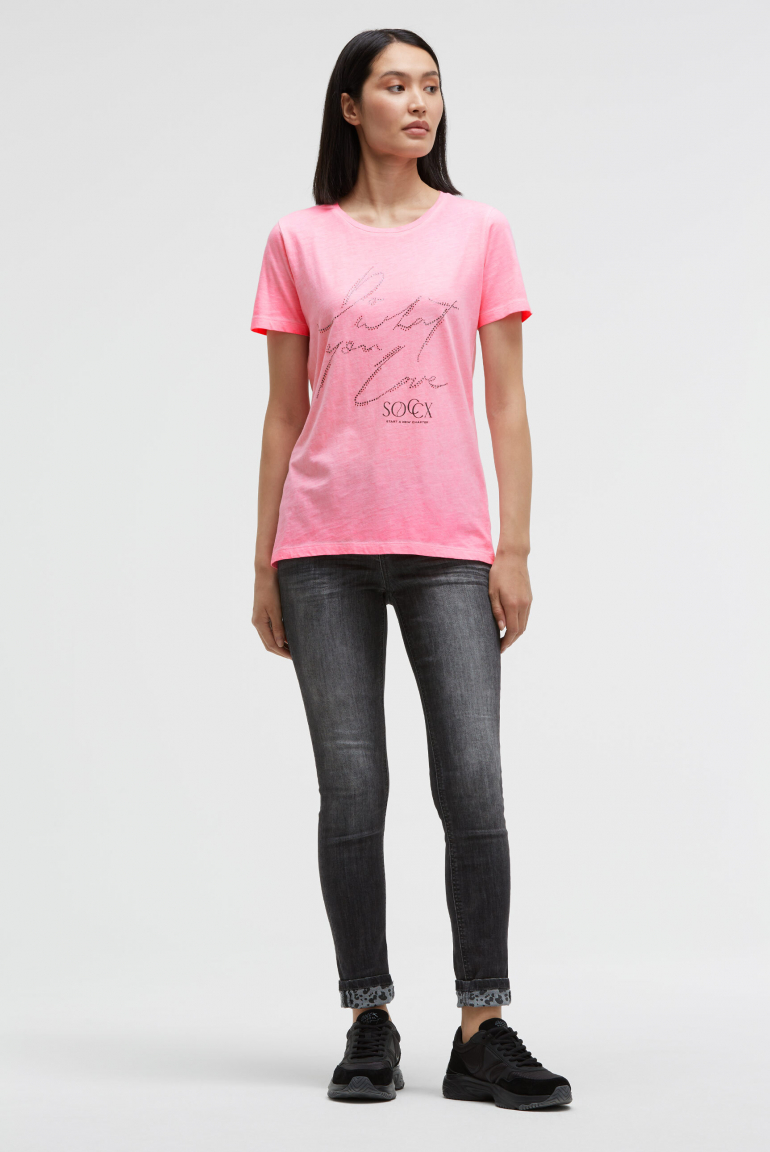 Tričko s kulatým výstřihem a artworkem