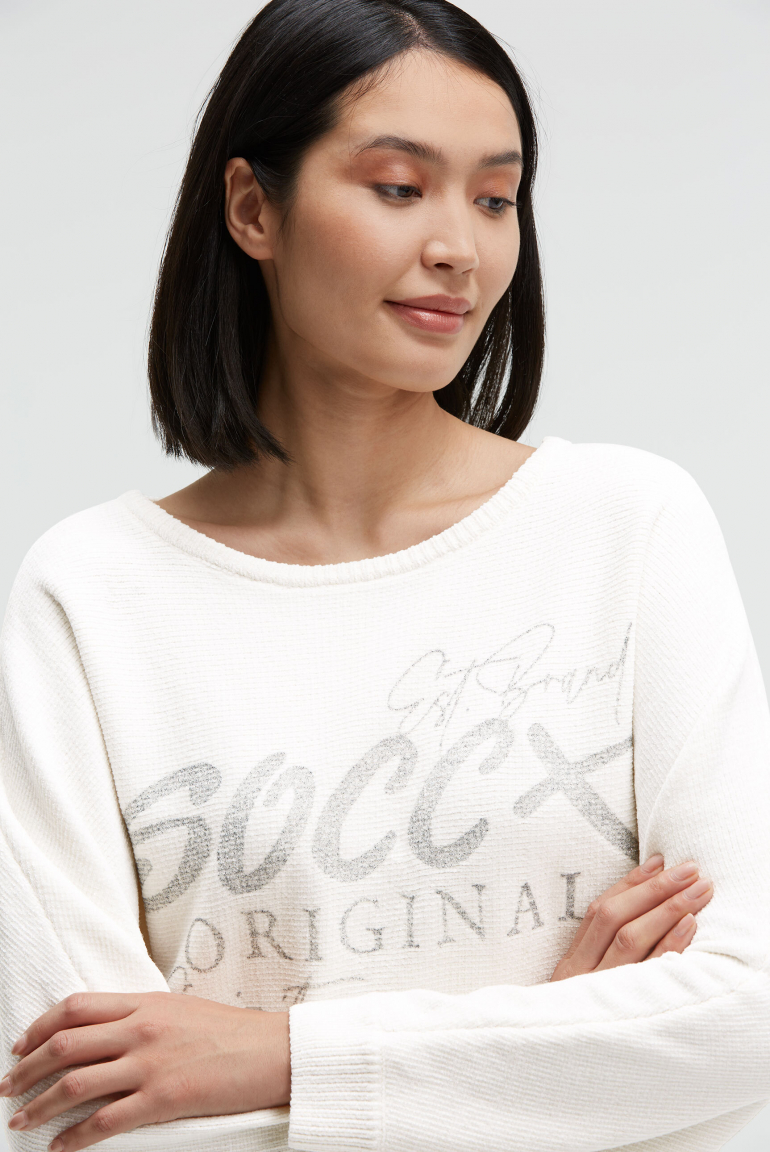 Žinylkový svetr s třpytivým potiskem