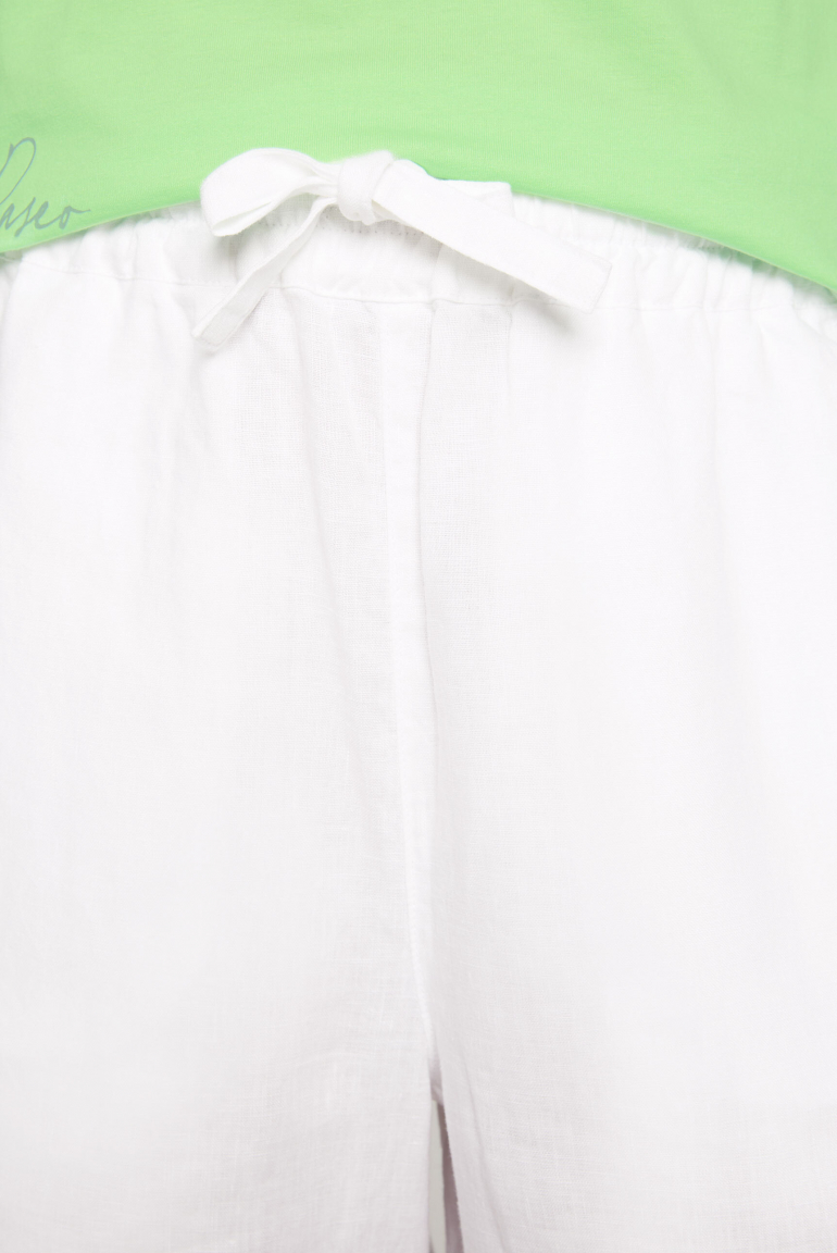 Lněné culottes s elastickým pasem