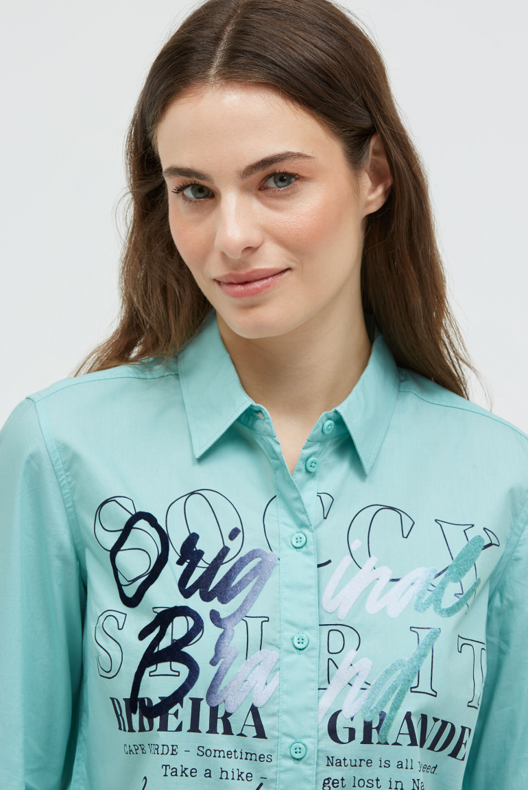 Halenka s dlouhým rukávem a semišovým potiskem