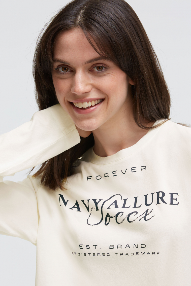 Oversized tričko s dlouhým rukávem a potiskem značky