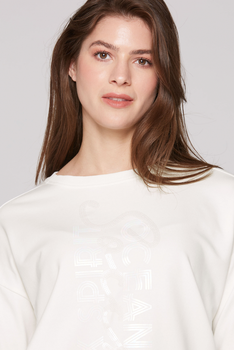 Oversized mikina s artworkem s flitry