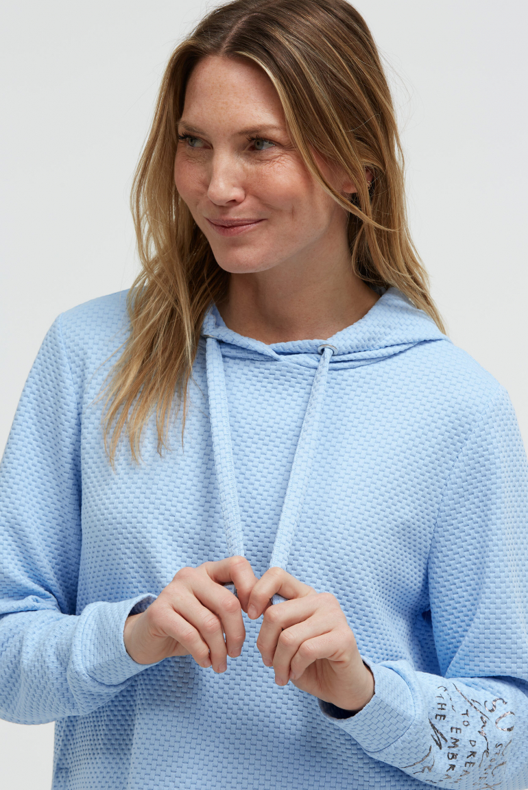 Strukturovaná mikina s kapucí a bočními rozparky