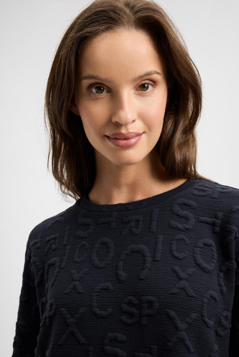 Strukturovaná mikina s intarzovaným artworkem