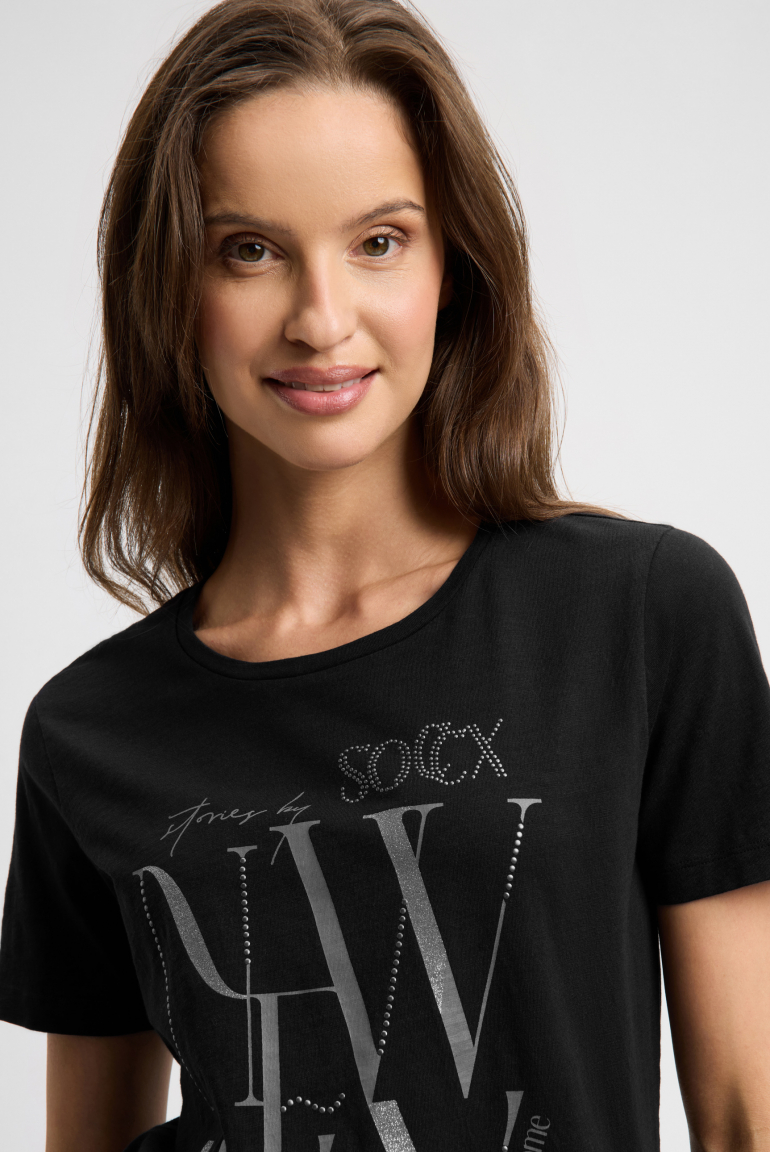 Tričko s kulatým výstřihem a artworkem