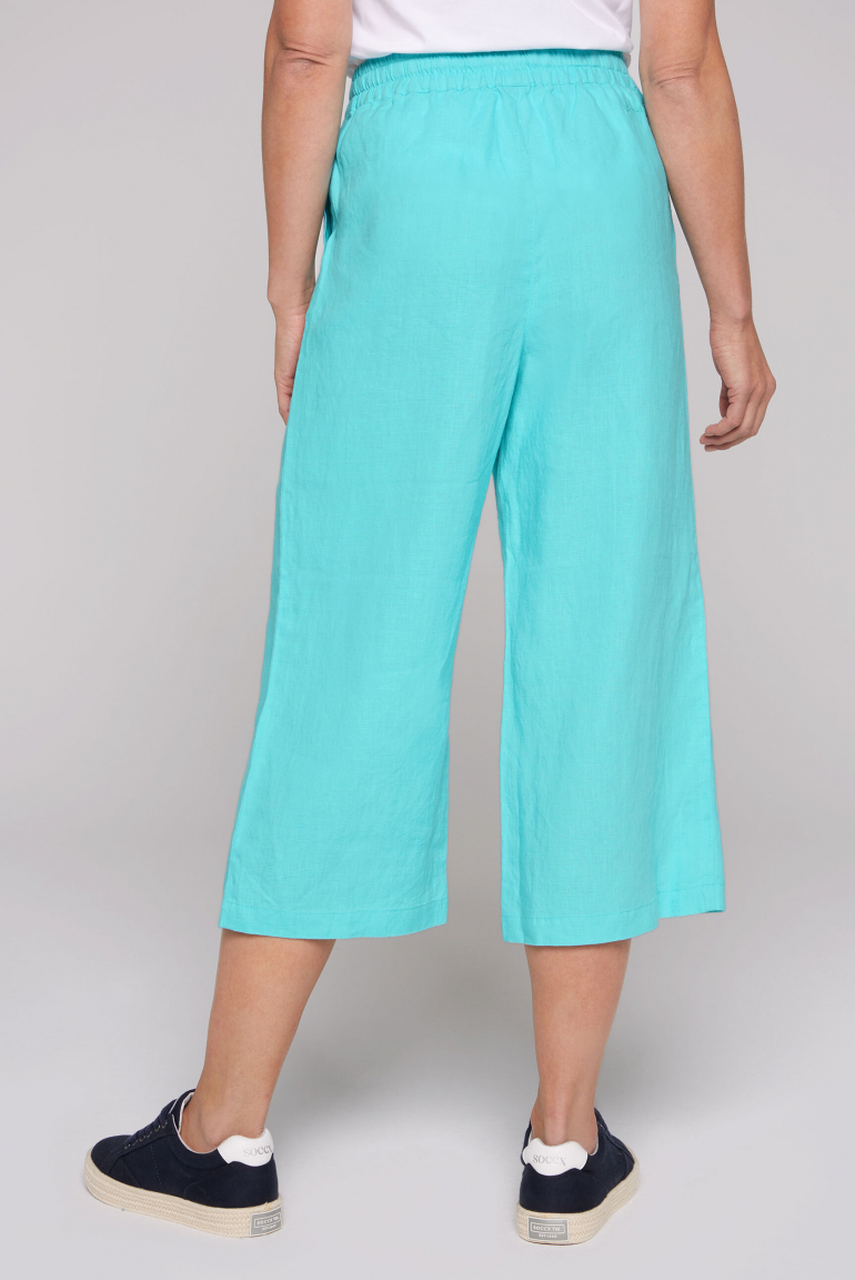 Lněné culottes s elastickým pasem