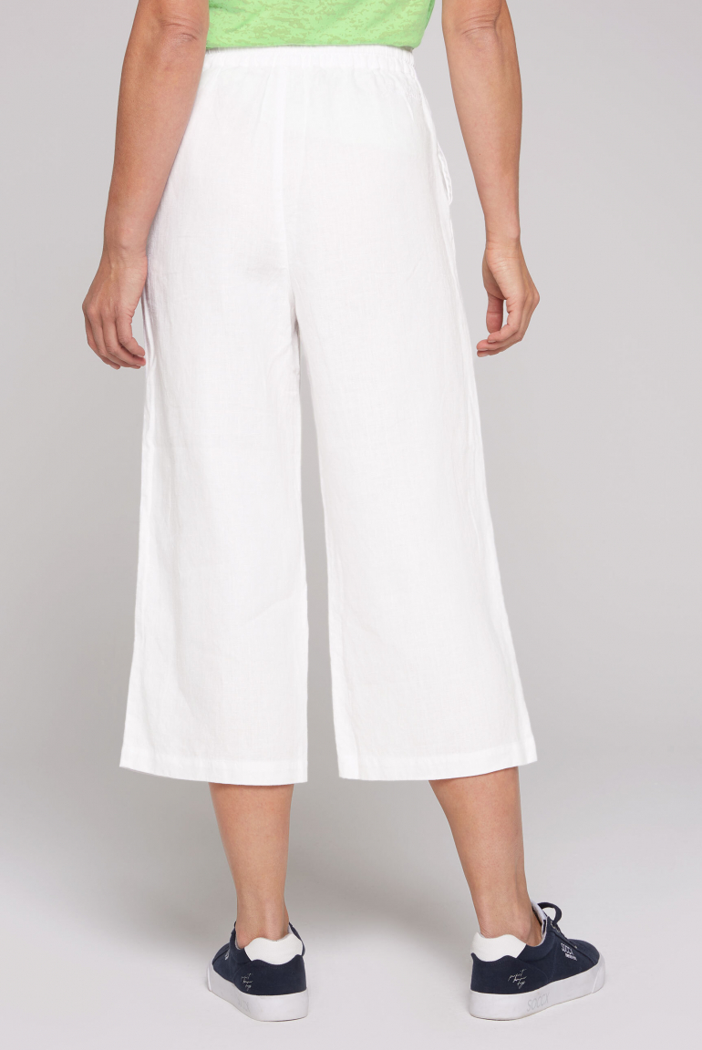 Lněné culottes s elastickým pasem