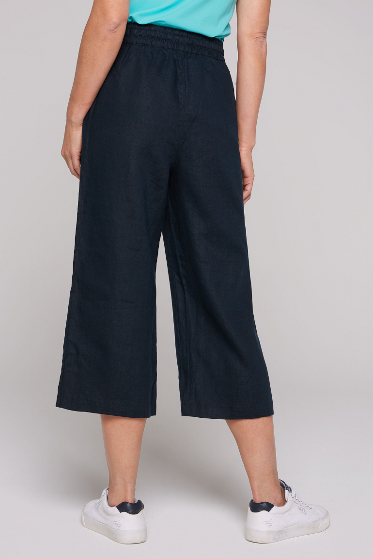 Lněné culottes s elastickým pasem