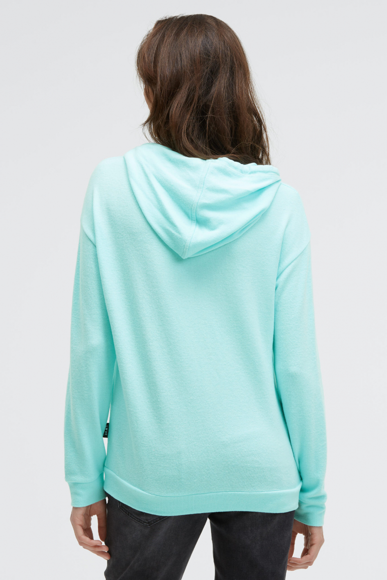 Mikina s kapucí z flaušového úpletu