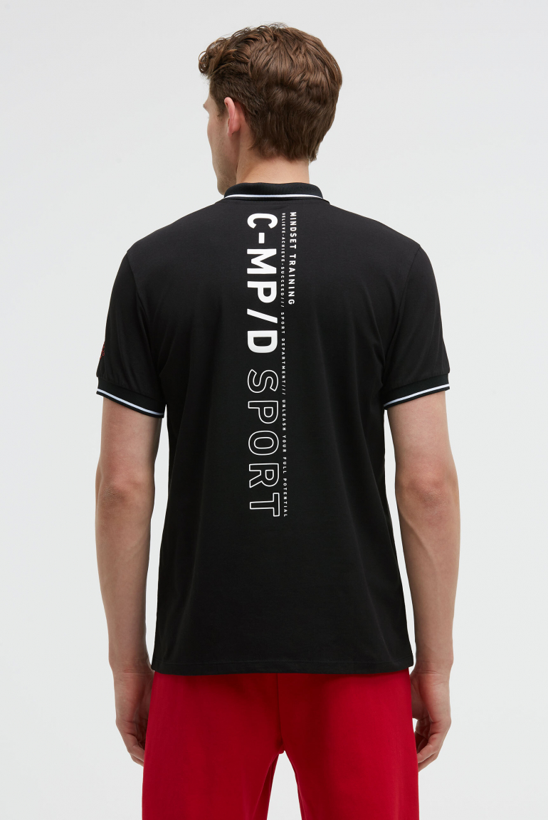 Polo tričko s artworkem na zádech