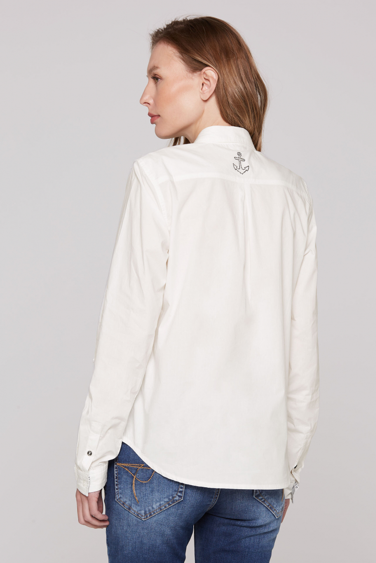 Halenka s dlouhými rukávy a potiskem s jemnou texturou