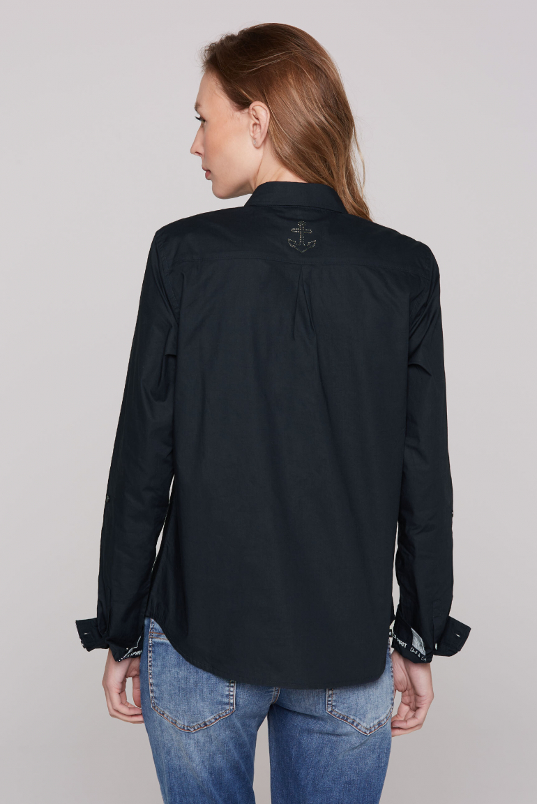 Halenka s dlouhými rukávy a potiskem s jemnou texturou