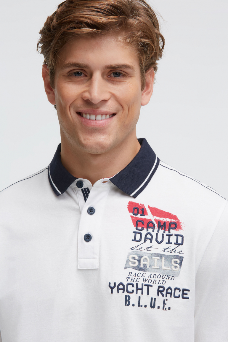 Polo tričko s dlouhým rukávem a artworkem na zádech