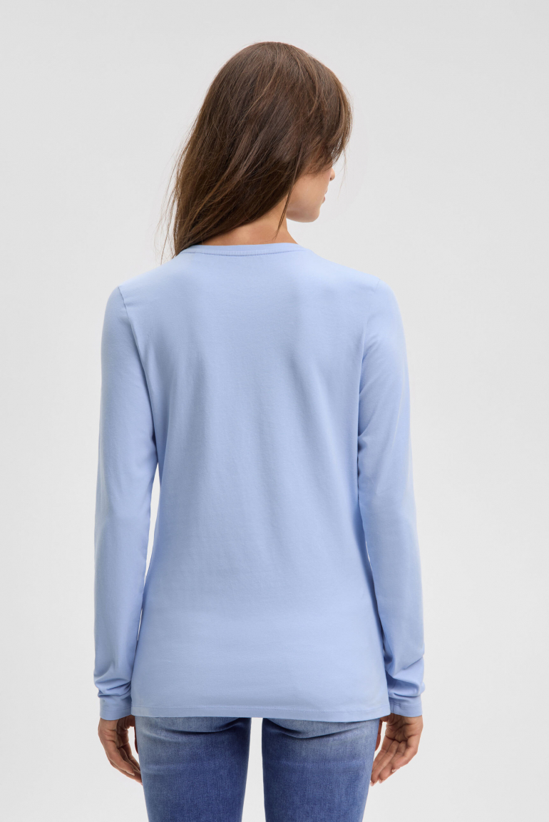 Tričko s dlouhým rukávem a kulatým výstřihem s tištěným nápisem