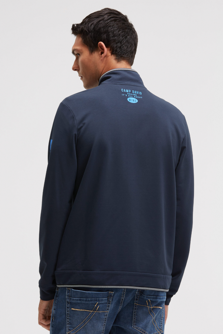 Lehká mikina na zip s potisky značky