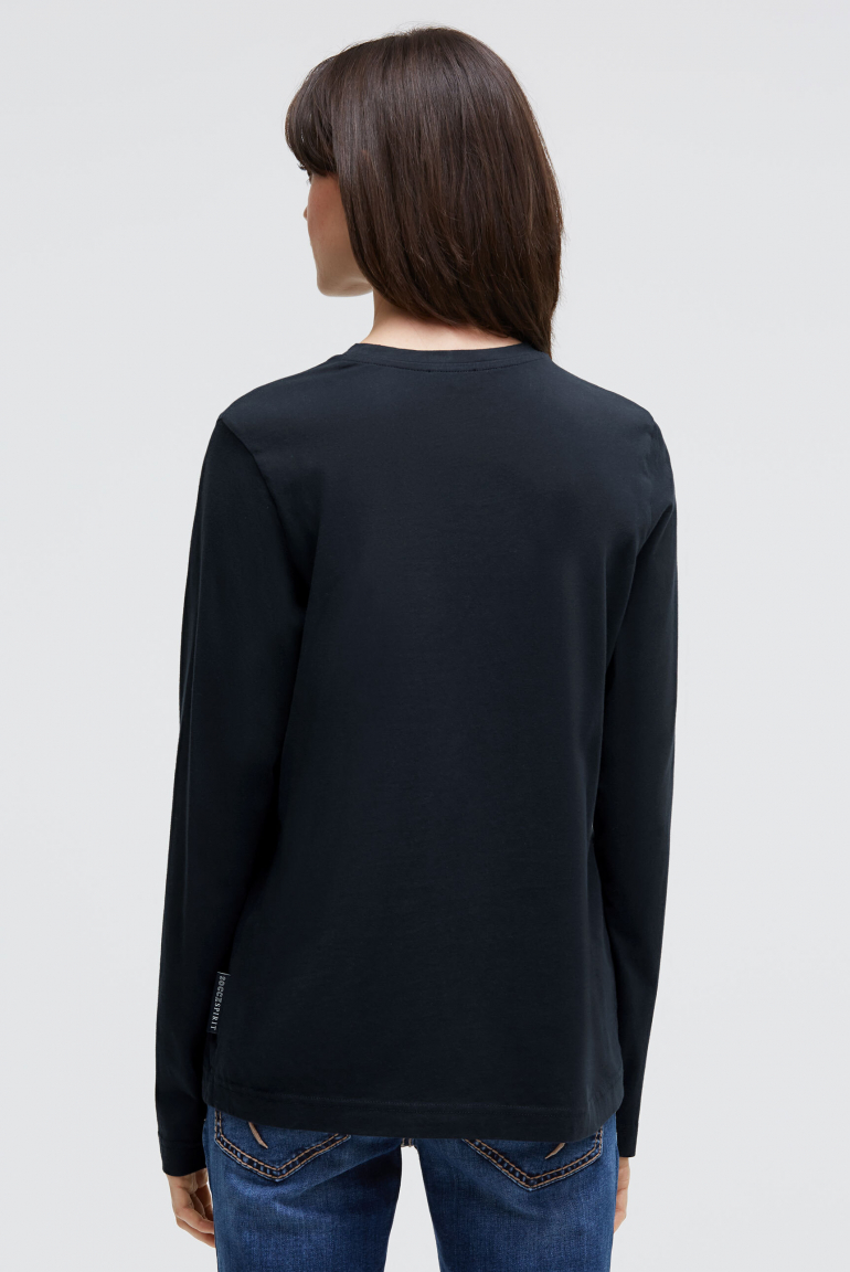 Oversized tričko s dlouhým rukávem a potiskem značky