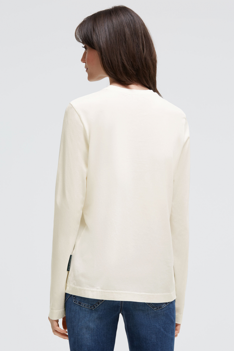 Oversized tričko s dlouhým rukávem a potiskem značky