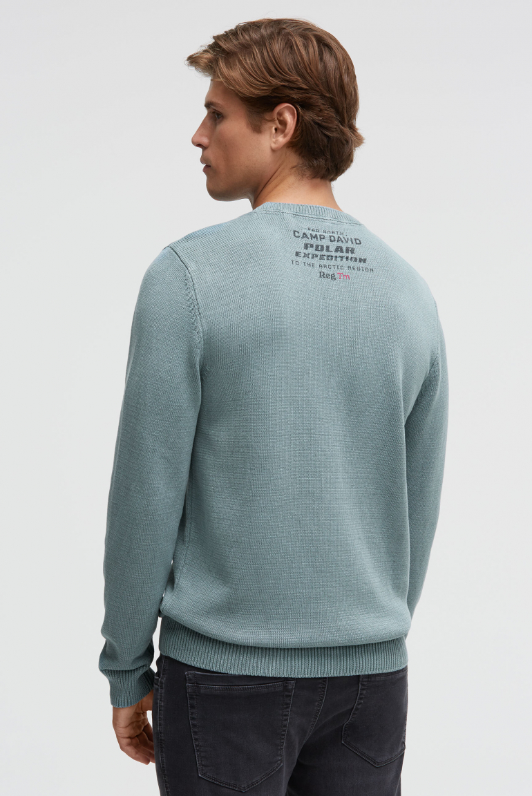 Svetr s kulatým výstřihem a potisky loga