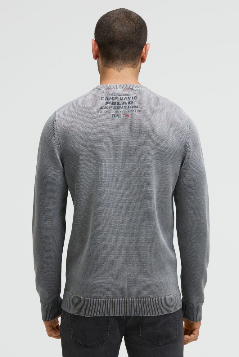 Svetr s kulatým výstřihem a potisky loga