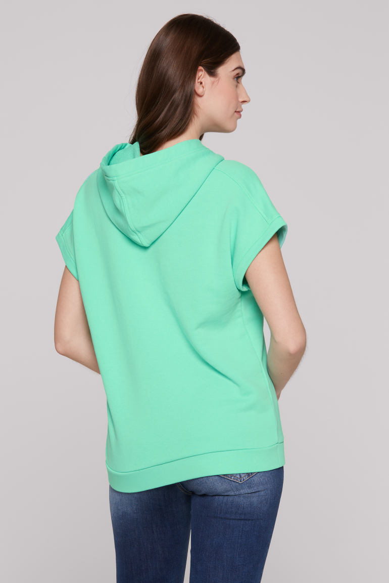 Oversized mikina bez rukávů s artworkem