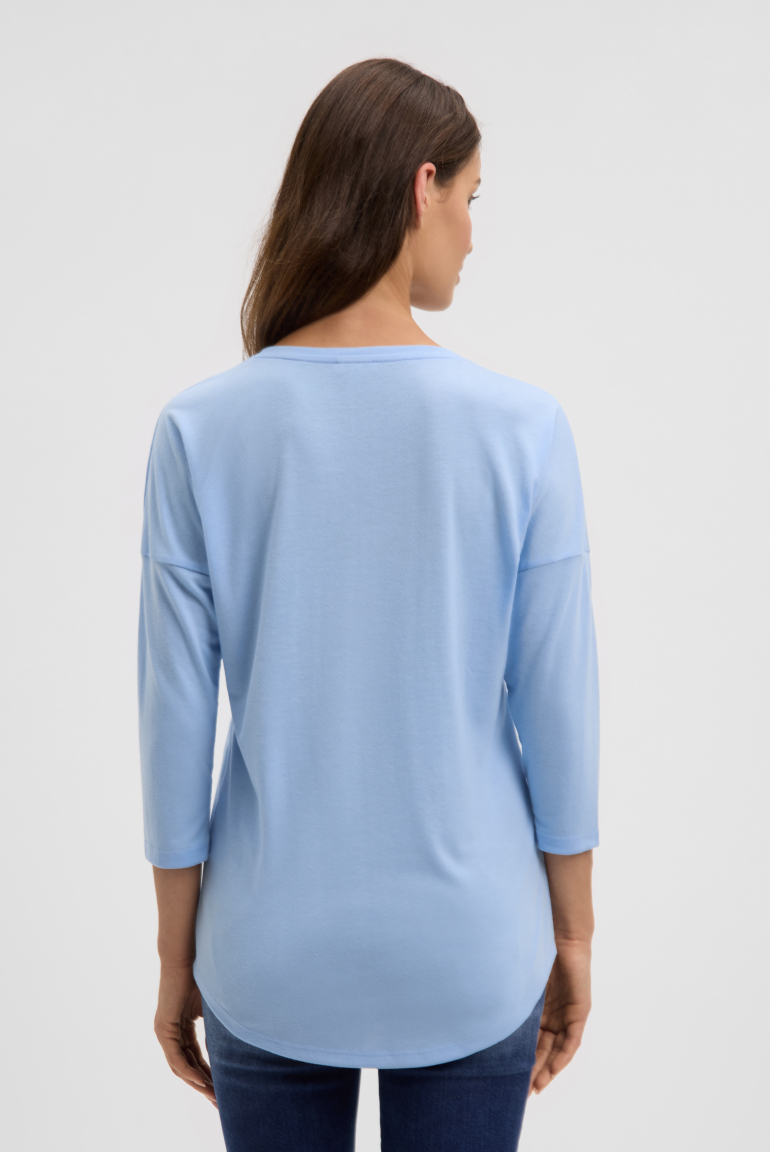 Tričko s kulatým výstřihem, artworkem a zkrácenými rukávy