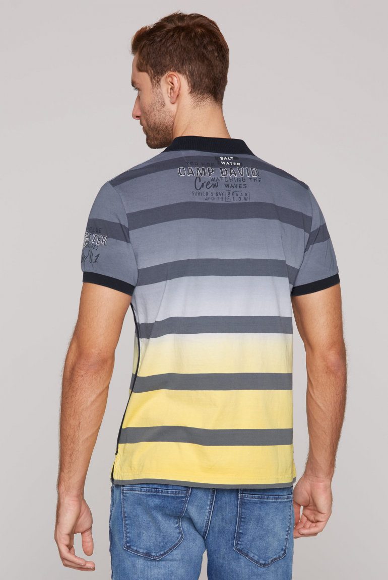 Pruhované dip dye polo tričko s artworkem loga