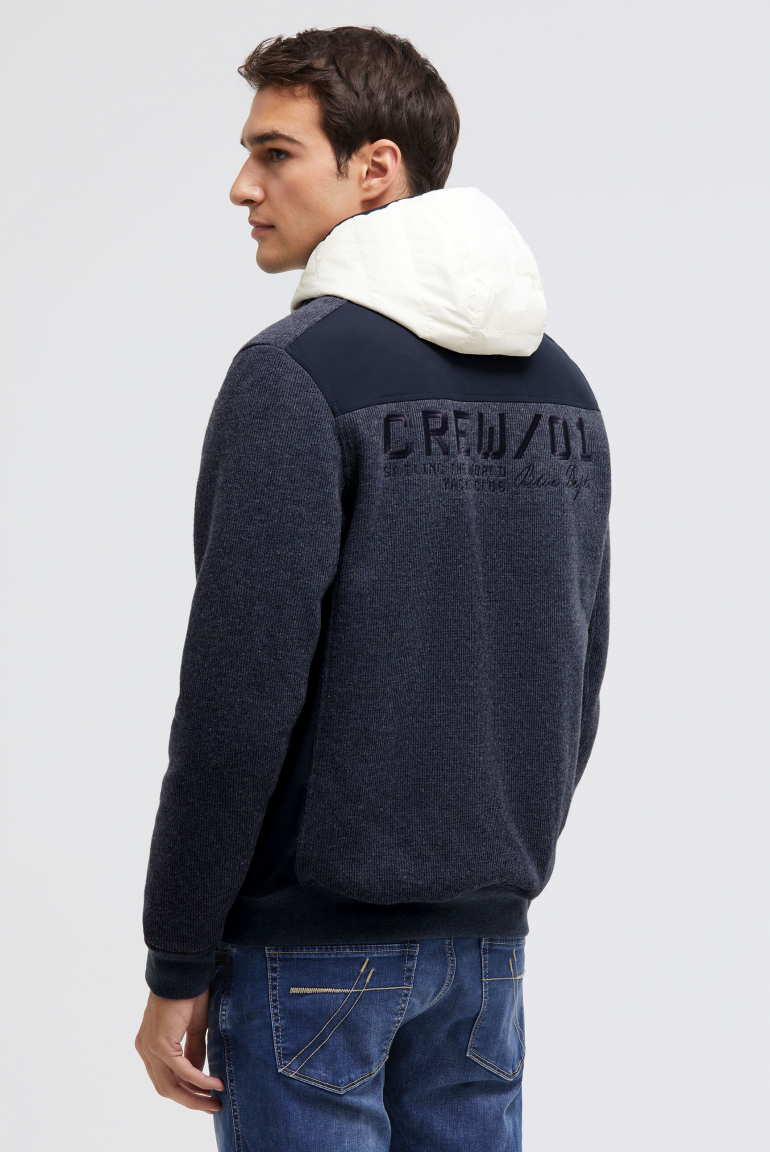 Pletená fleecová bunda s odnímatelnou kapucí