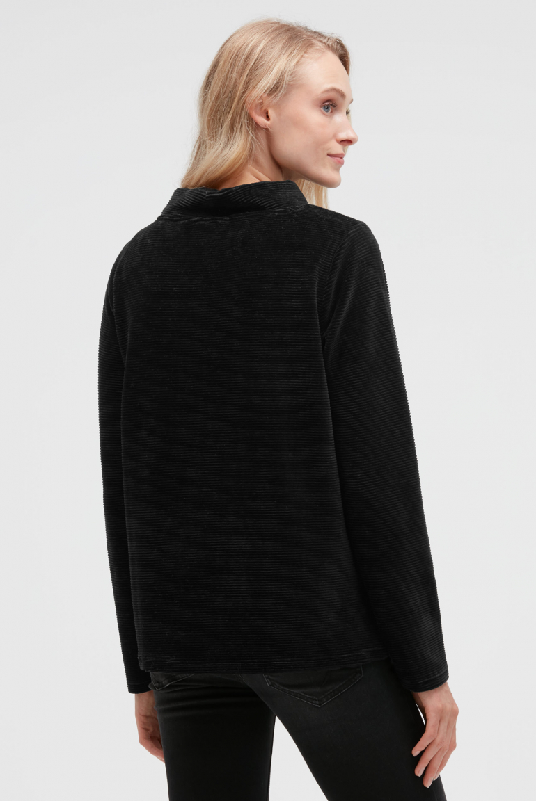 Mikina s žebrovanou sametovou strukturou