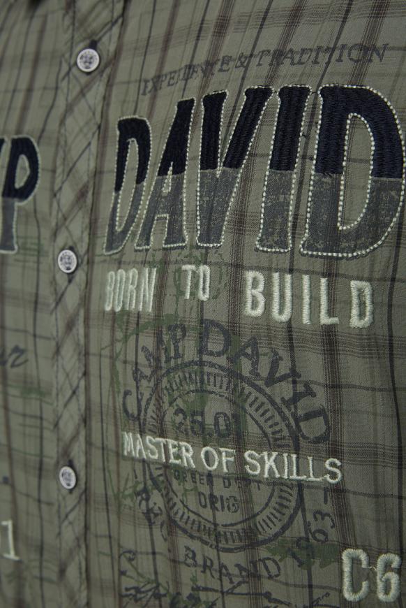 Kostkovaná košile ve vintage stylu s artworkem v podobě loga